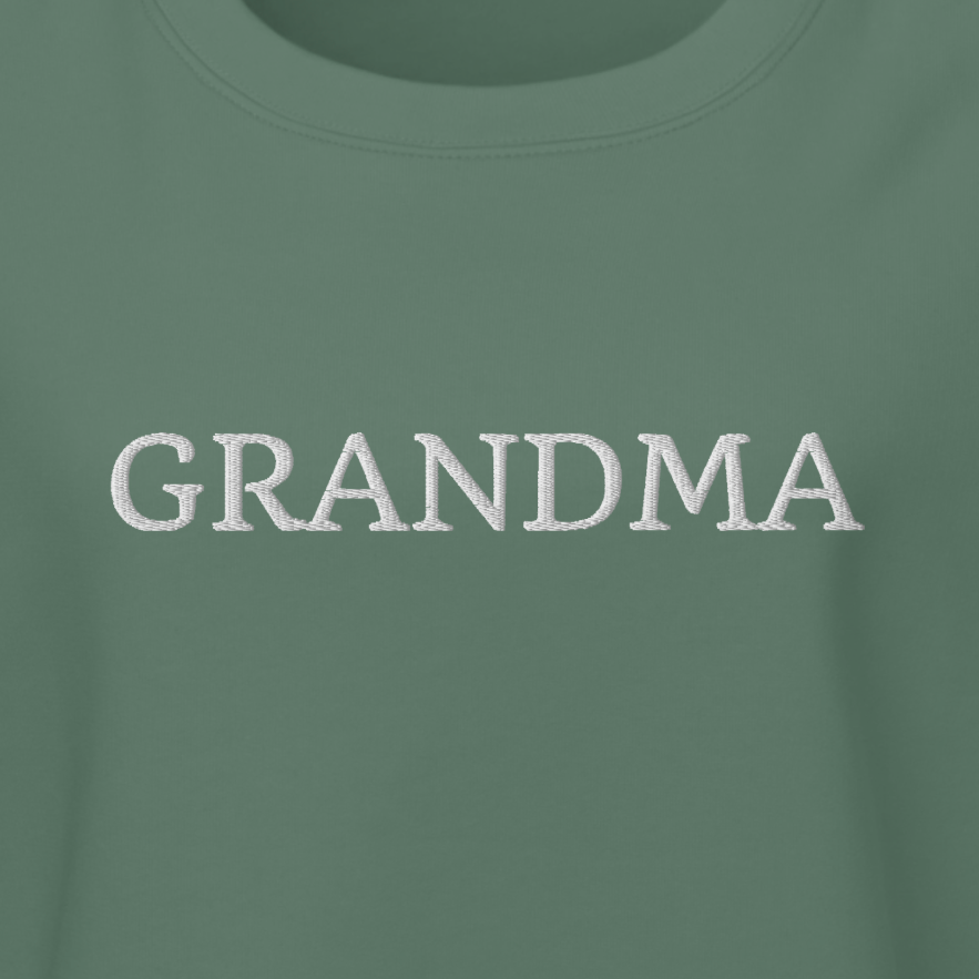 Grandma Large Embroidery Crewneck Sweatshirt
