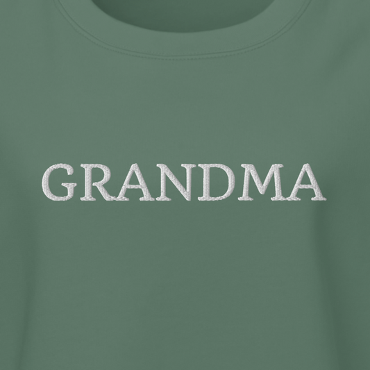 Grandma Large Embroidery Crewneck Sweatshirt