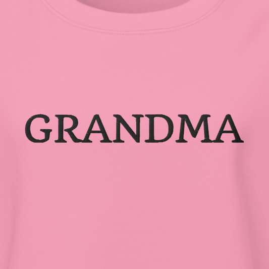 Grandma Large Embroidery Crewneck Sweatshirt