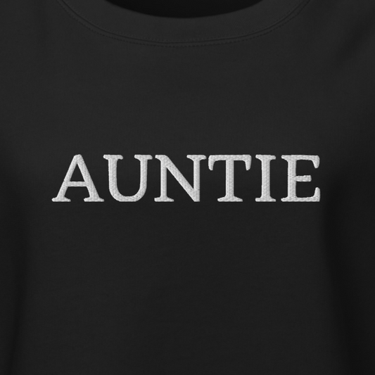 Auntie Large Embroidery Crewneck Sweatshirt