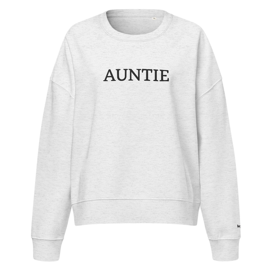 Auntie Large Embroidery Crewneck Sweatshirt