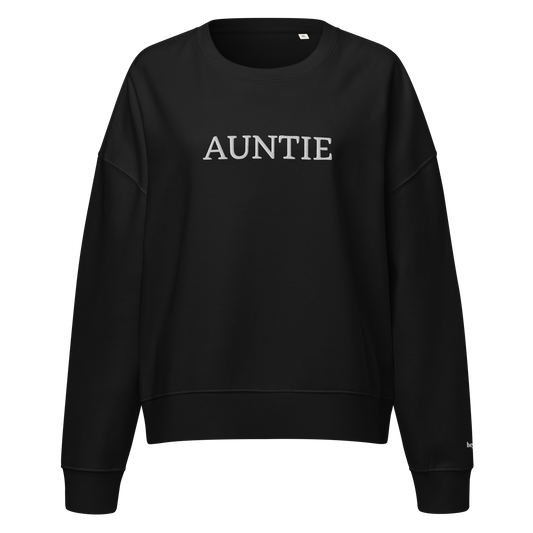Auntie Large Embroidery Crewneck Sweatshirt