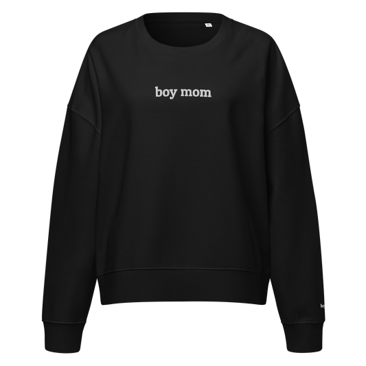 Boy Mom Large Embroidery Crewneck Sweatshirt