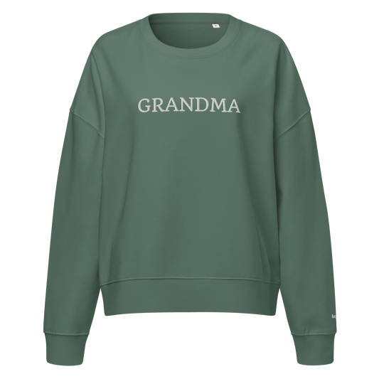 Grandma Large Embroidery Crewneck Sweatshirt